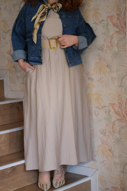Abito morbido in viscosa - BEIGE