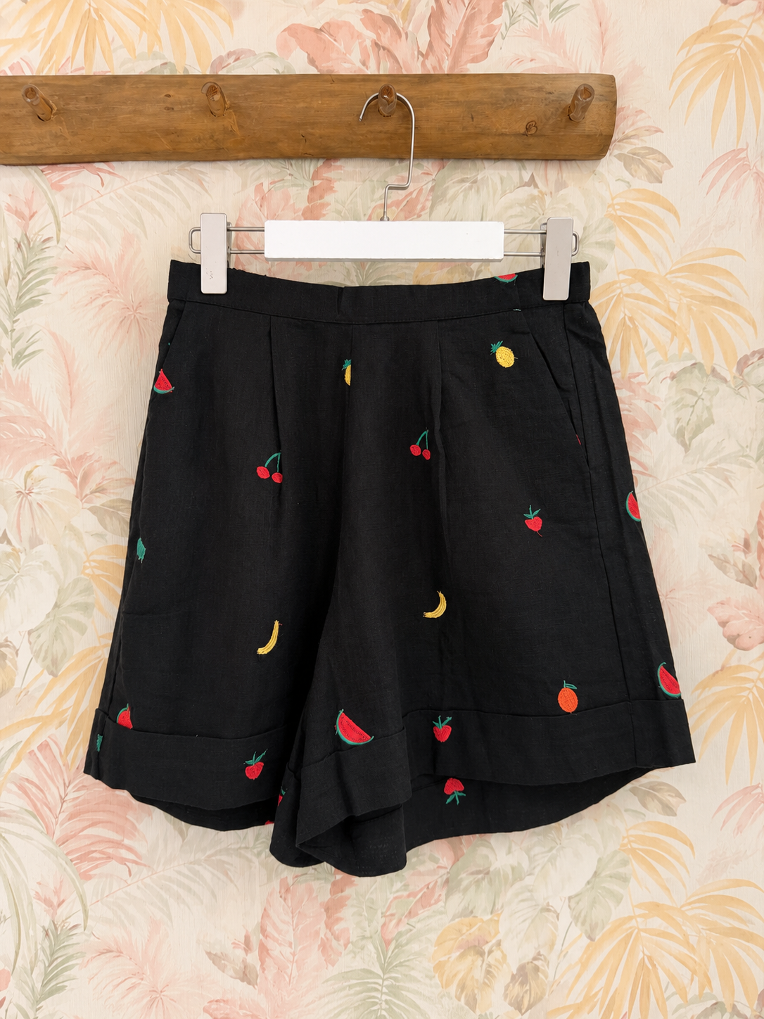Short stampa frutta - NERO