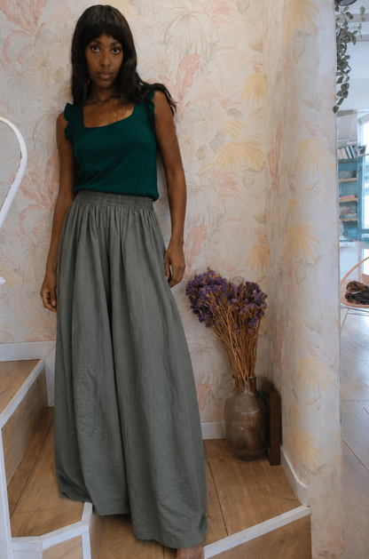 Pantalone gamba larga - VERDE MILITARE