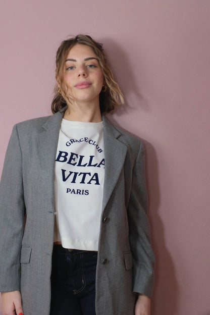T-shirt stampa Bella Vita - ECRU