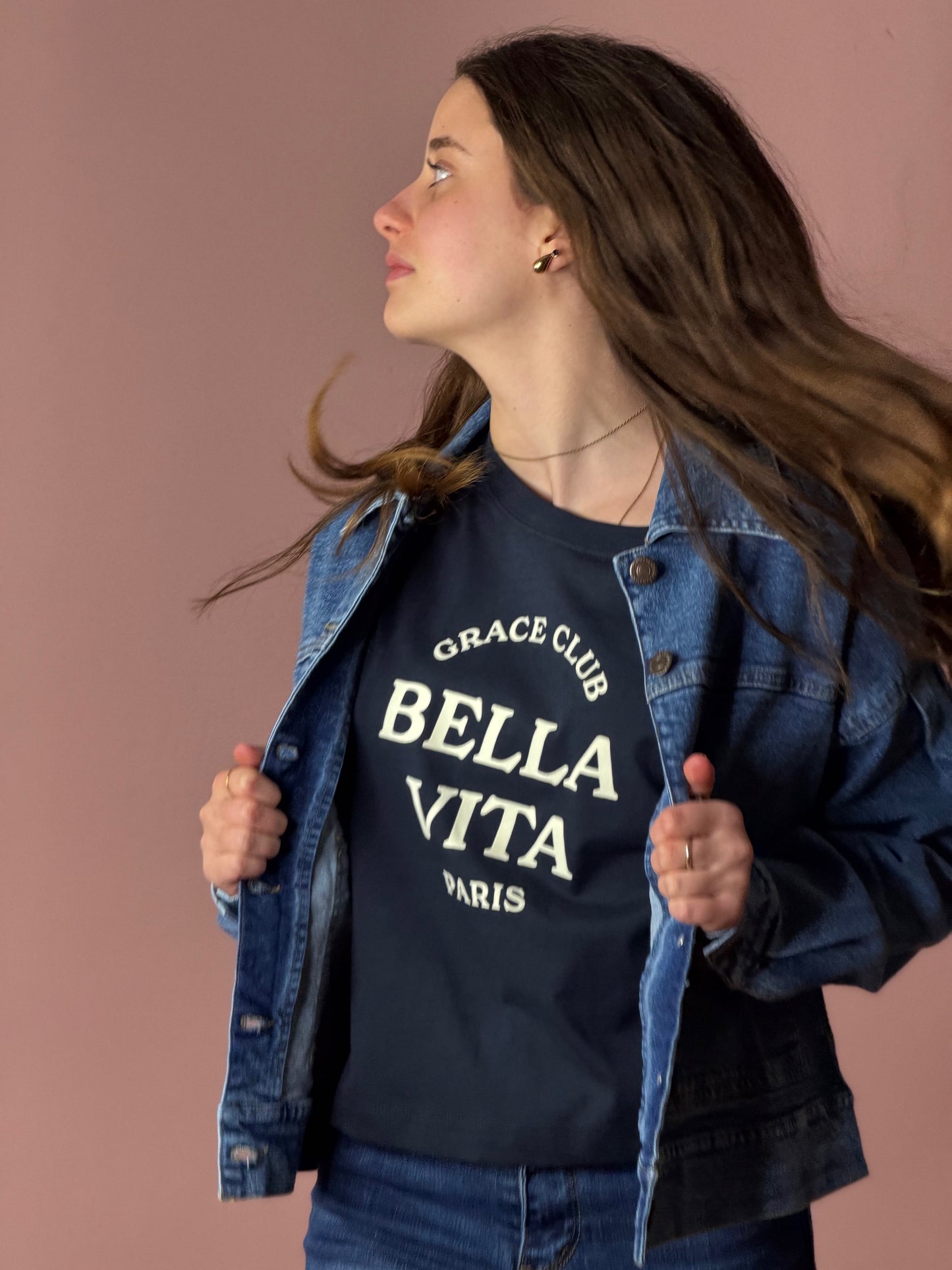 T-shirt stampa Bella Vita - MARINE