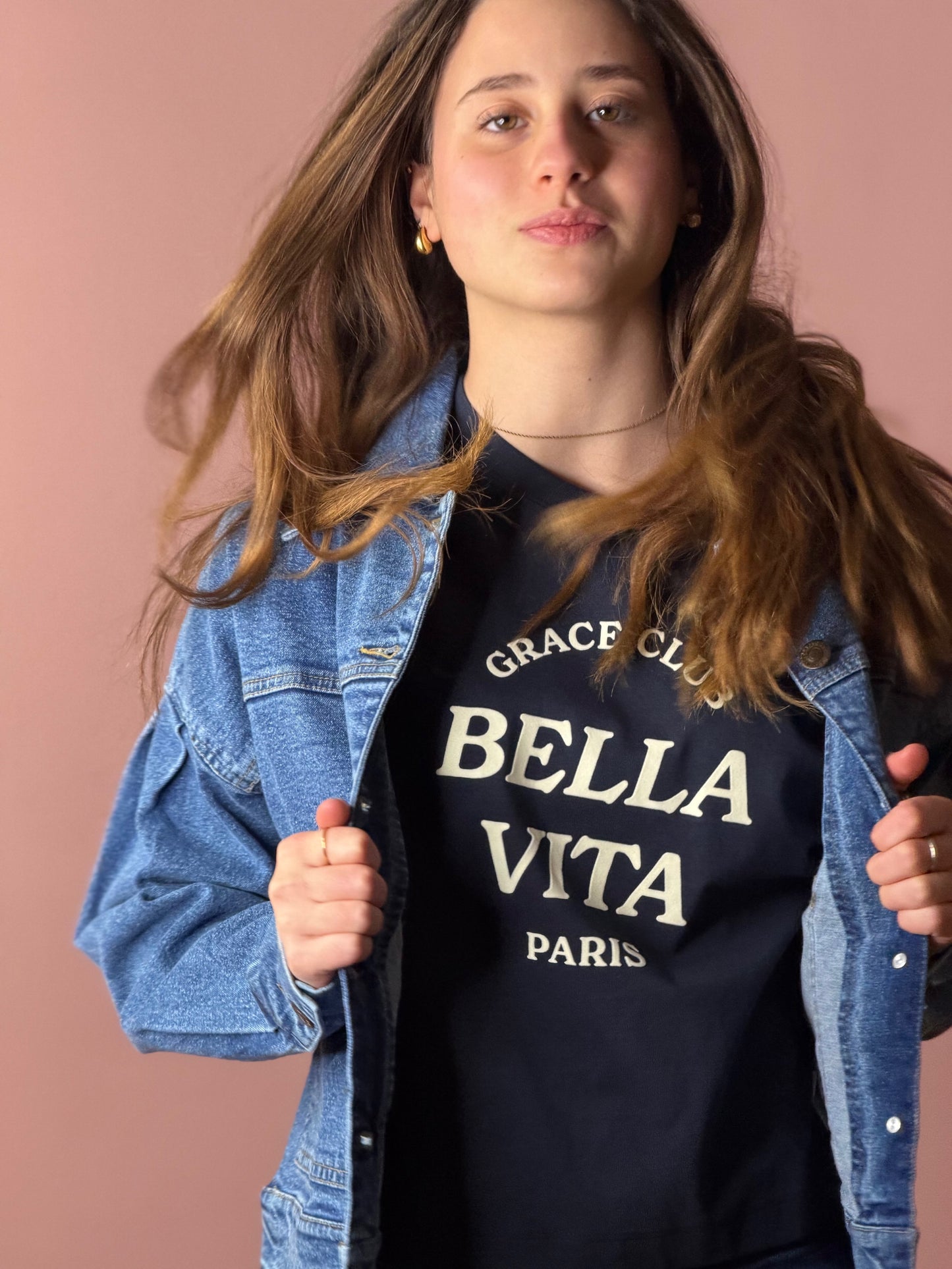 T-shirt stampa Bella Vita - MARINE