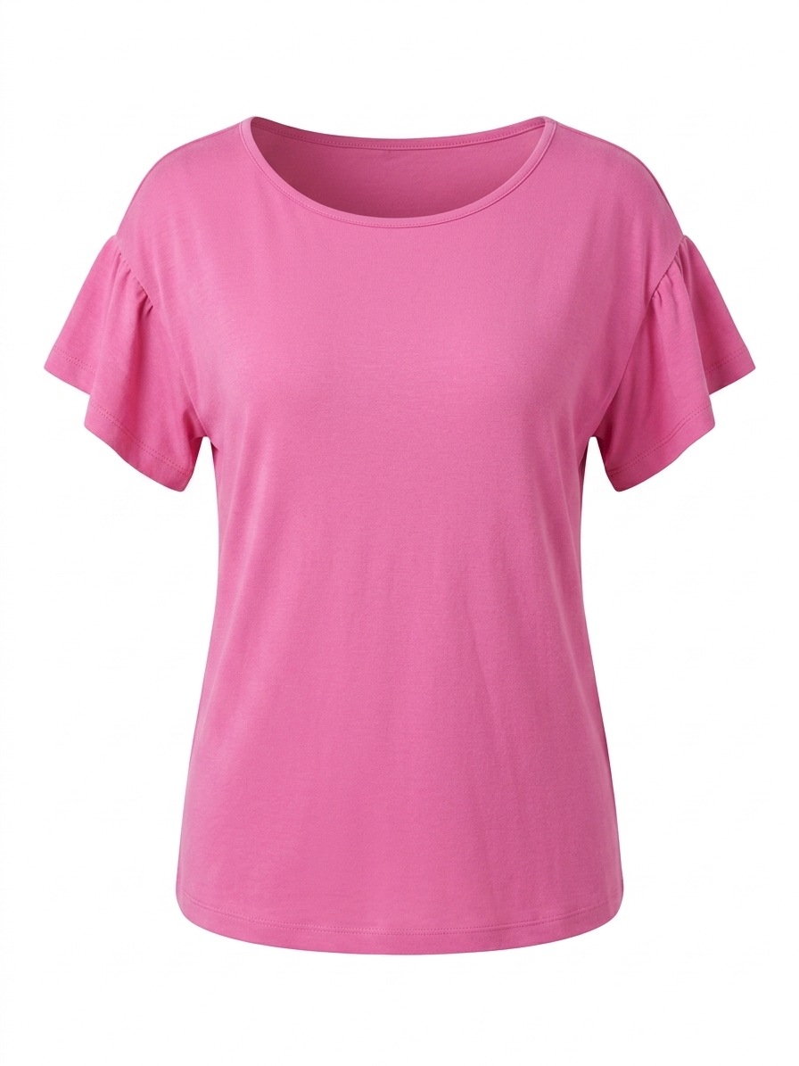 Blusa maglina tinta unita - FUCSIA