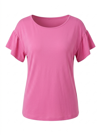 Blusa maglina tinta unita - FUCSIA