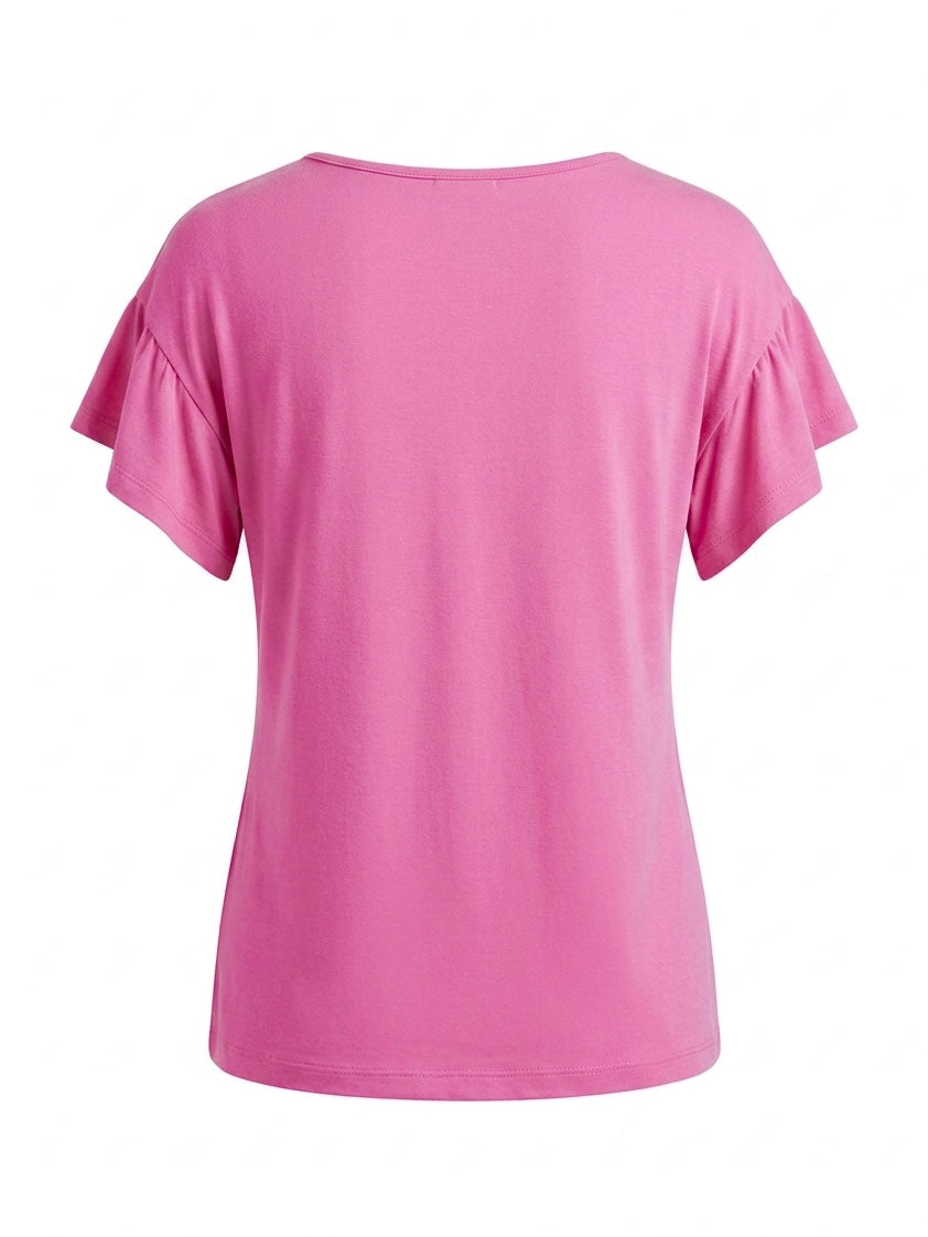 Blusa maglina tinta unita - FUCSIA