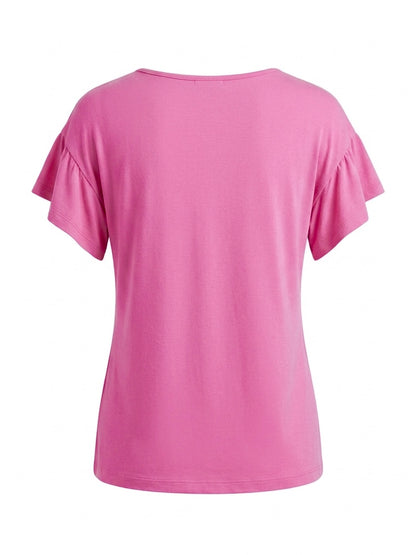 Blusa maglina tinta unita - FUCSIA