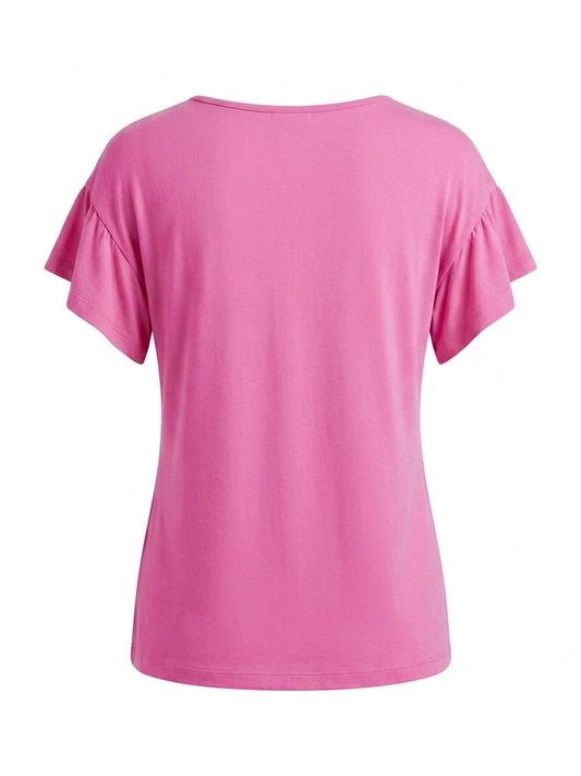 Blusa maglina tinta unita - FUCSIA