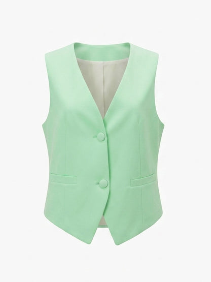 Gilet elegante tinta unita - VERDE