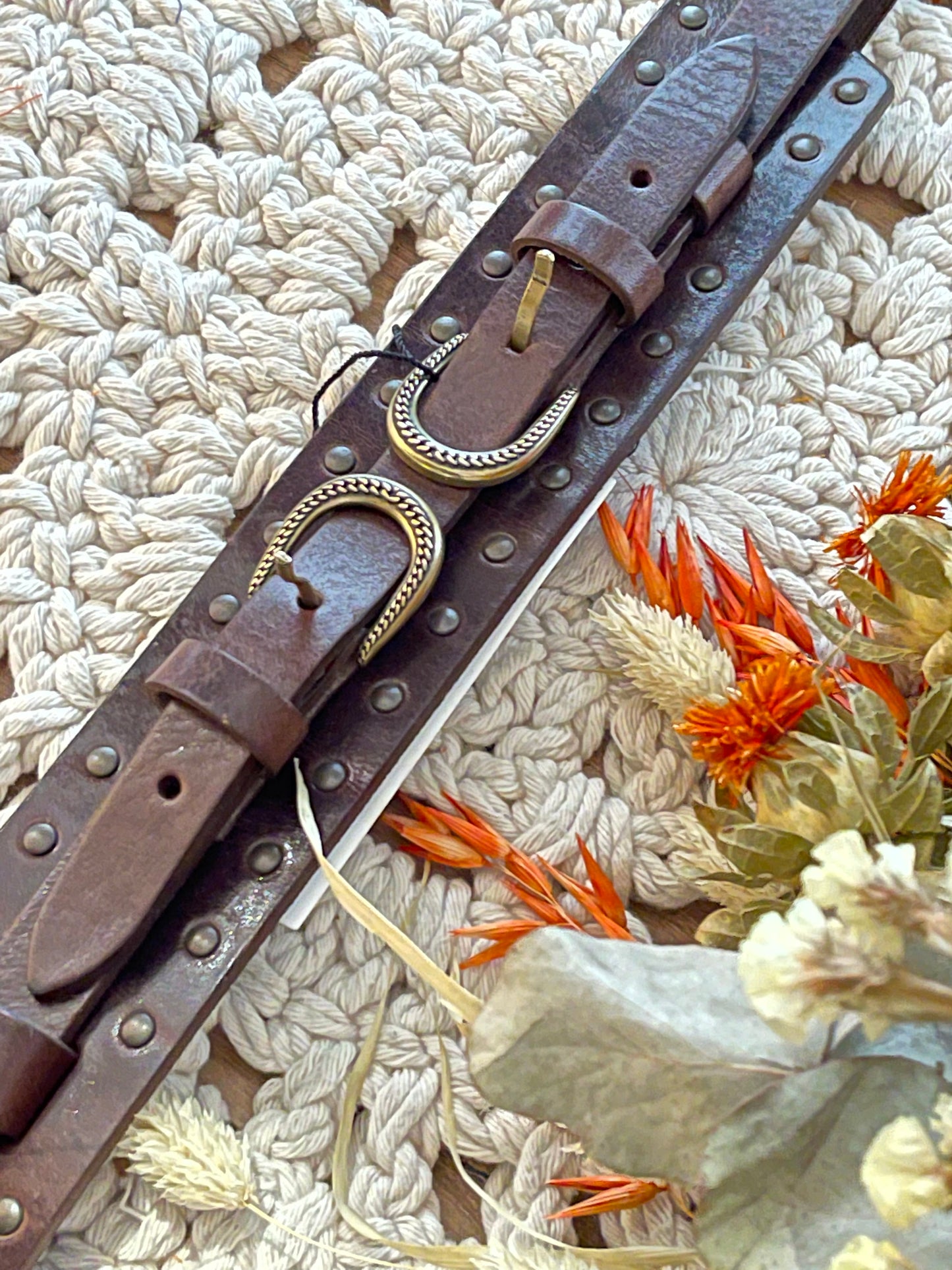 W1913 double belt - BROWN