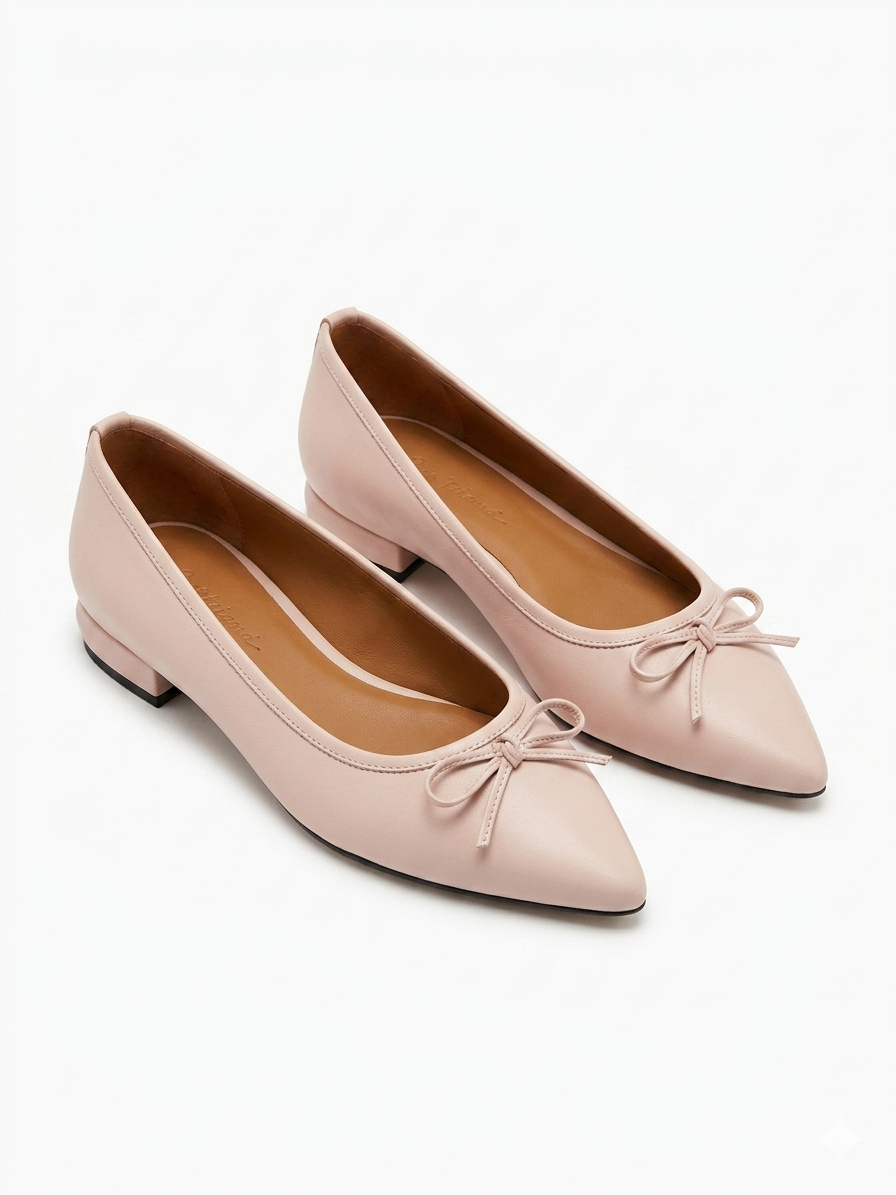 Ballerine a punta con fiocchetto - ROSA