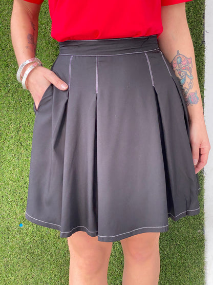 2657 college skirt - BLACK