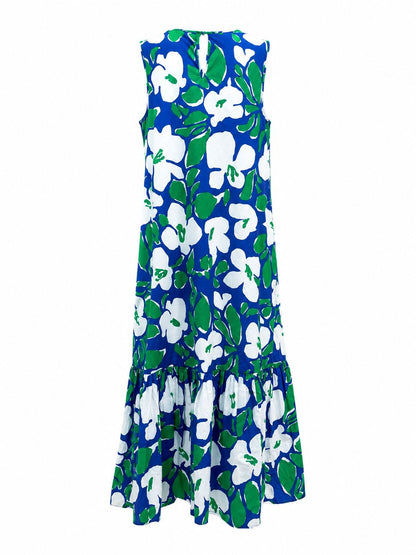 Abito floreale lungo - BLUE
