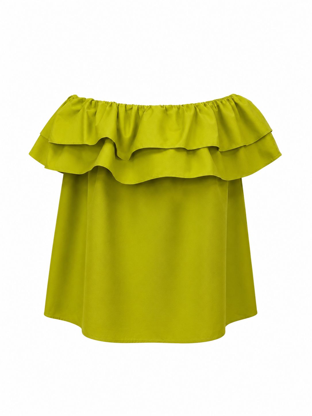 Top con voulant - VERDE ACIDO