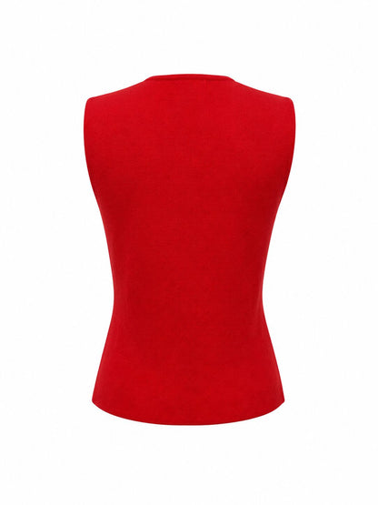 Gilet tinta unita - ROSSO