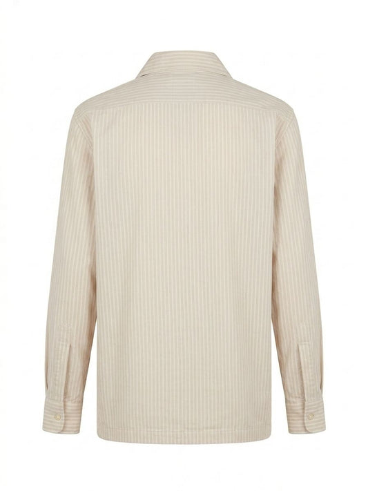 Camicia a righe - BEIGE