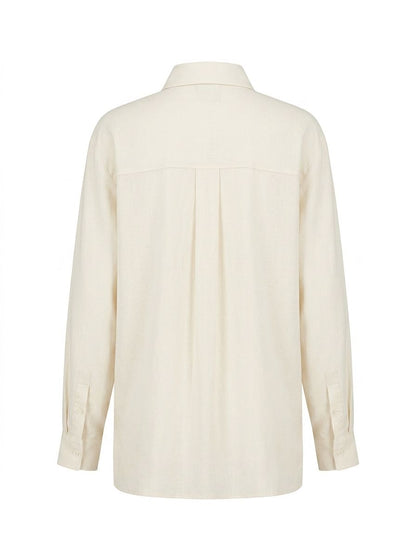 Camicia basic tinta unita - PANNA