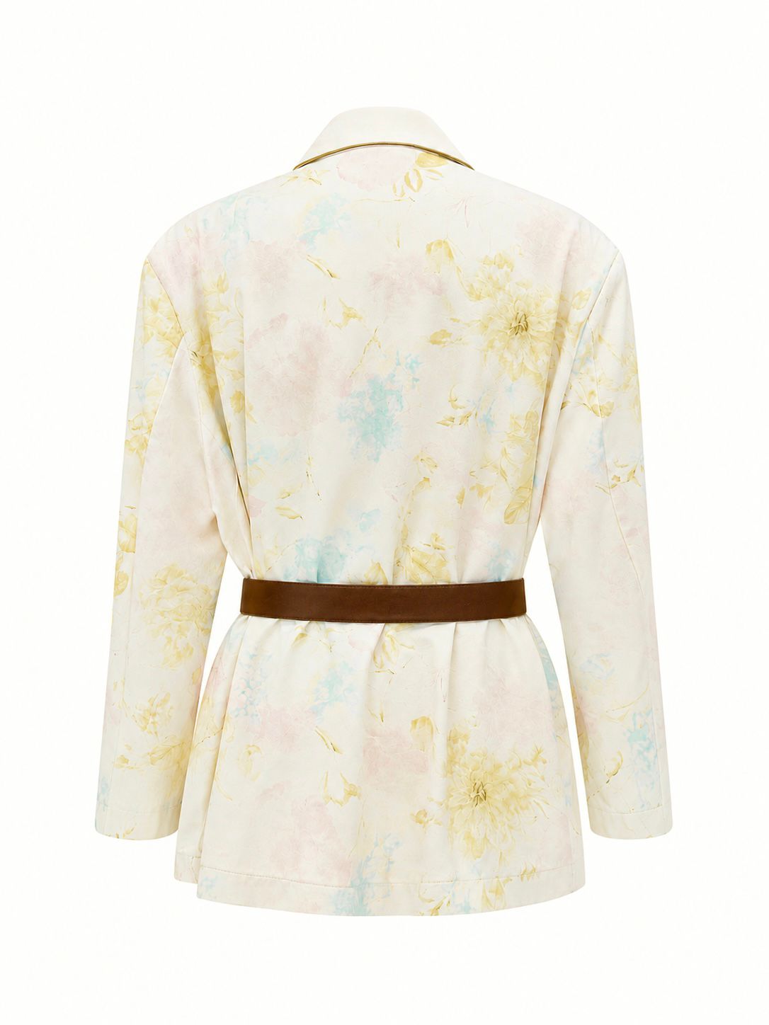 Giacca fiori + cintura - PANNA