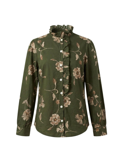 Camicetta con voulant e fiori - VERDONE