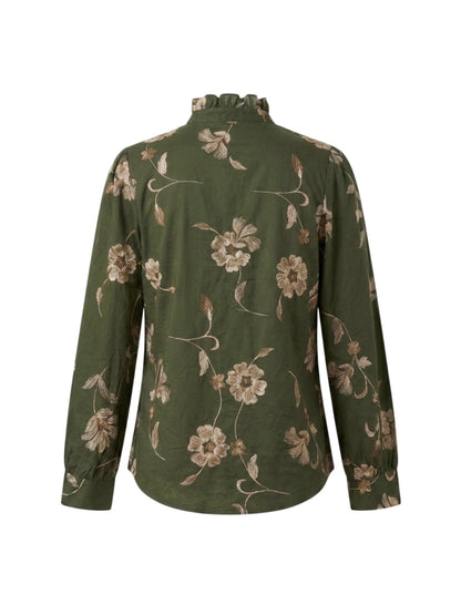 Camicetta con voulant e fiori - VERDONE