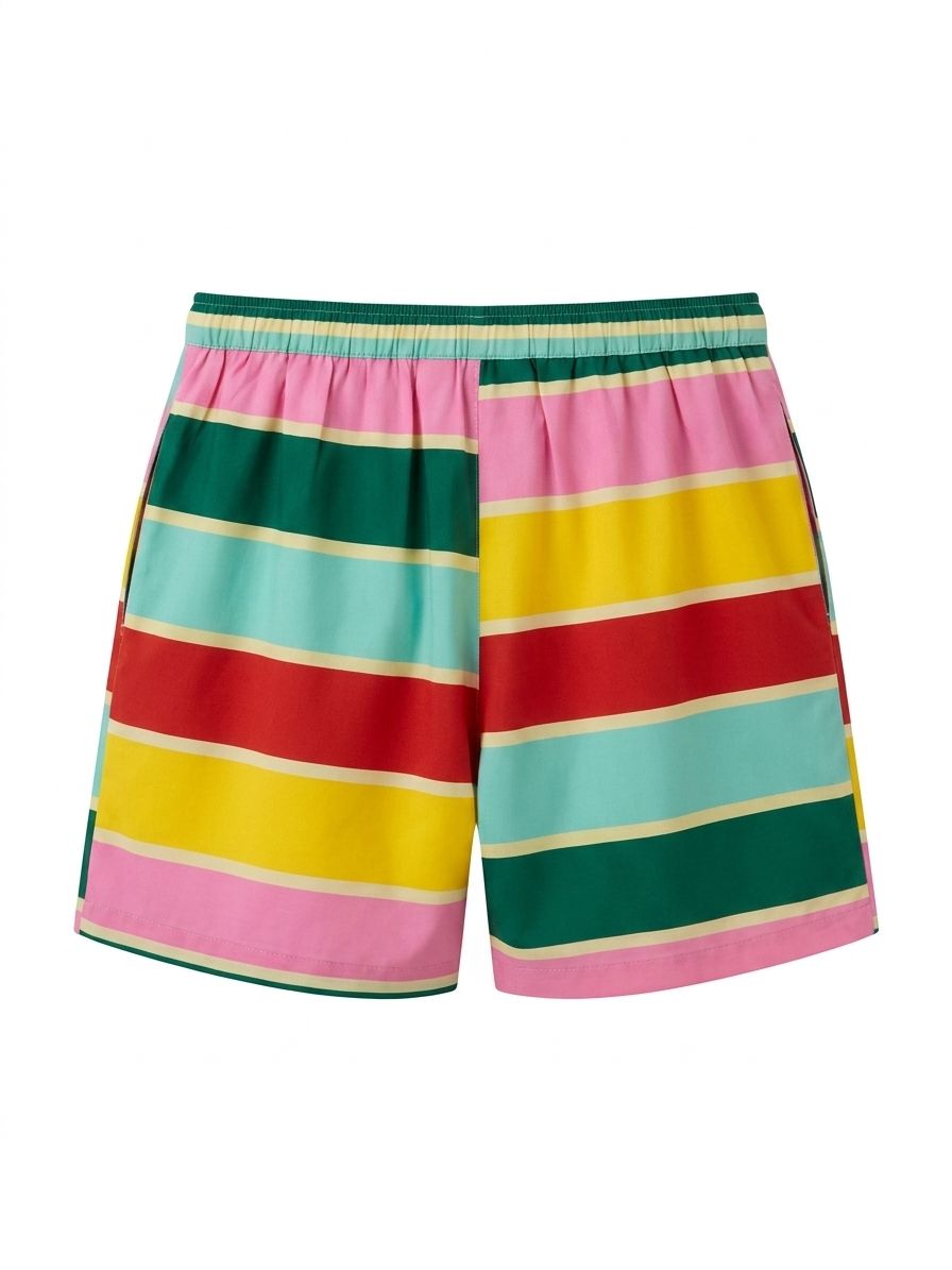 Shorts rigati arcobaleno - MULTICOLORE
