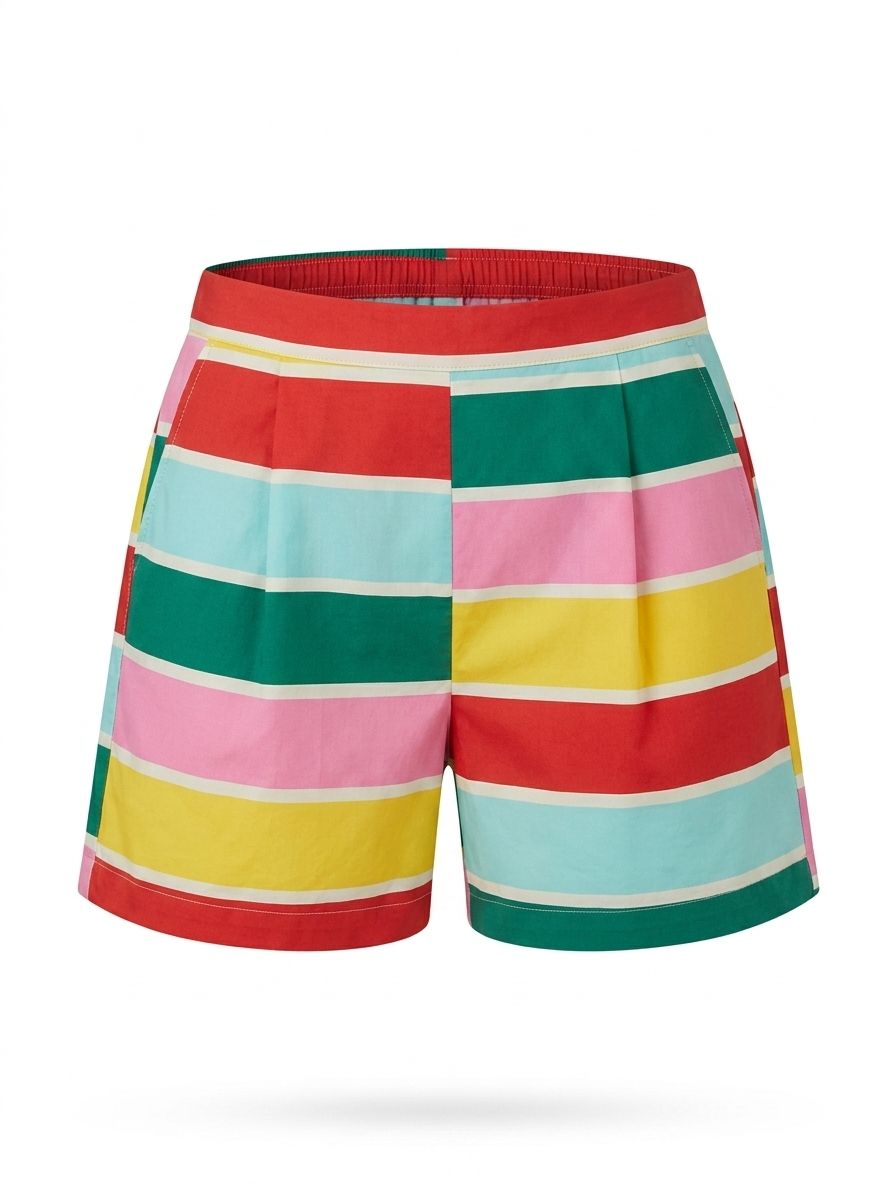 Shorts rigati arcobaleno - MULTICOLORE