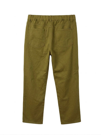 Pantalone tinta unita - VERDE KAKI
