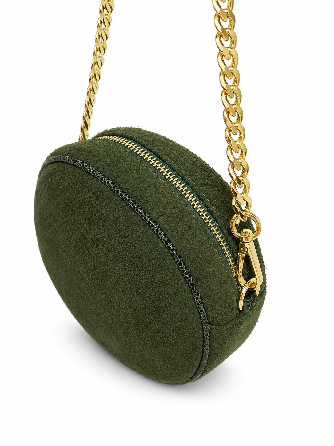 Borsa in camoscio tonda - VERDE