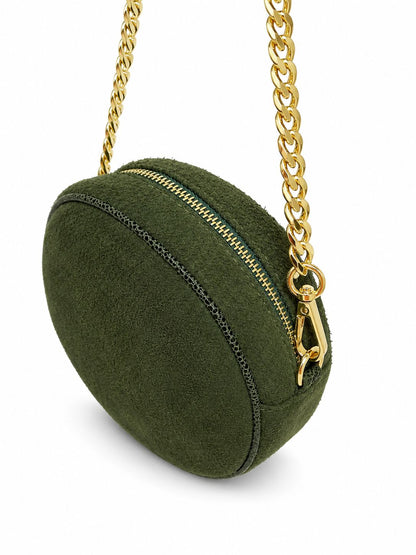 Borsa in camoscio tonda - VERDE