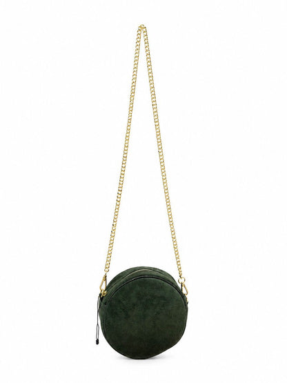 Borsa in camoscio tonda - VERDE