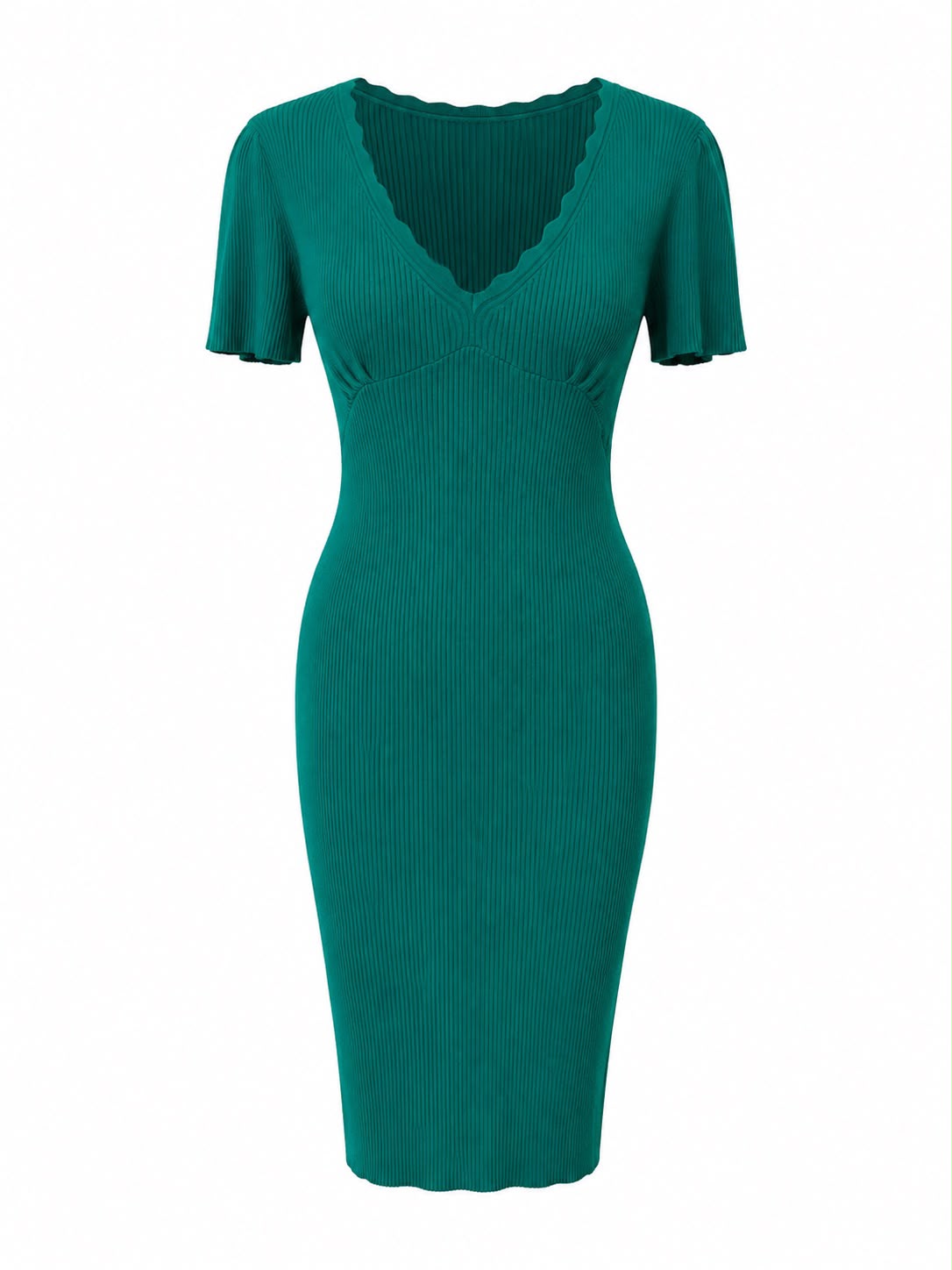 Vestito scollo nuvola - VERDE