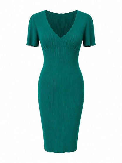 Vestito scollo nuvola - VERDE