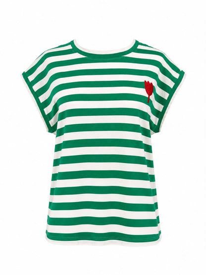 T-Shirt righe - VERDE