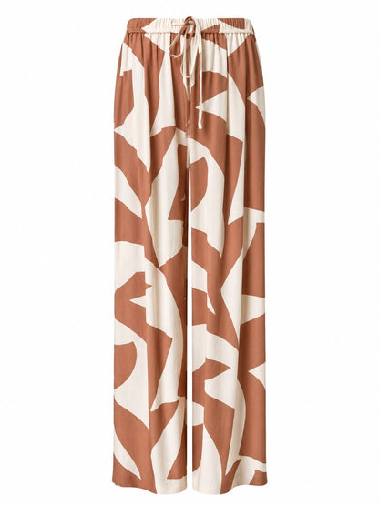 Pantalone stampa geometrica - ROSA