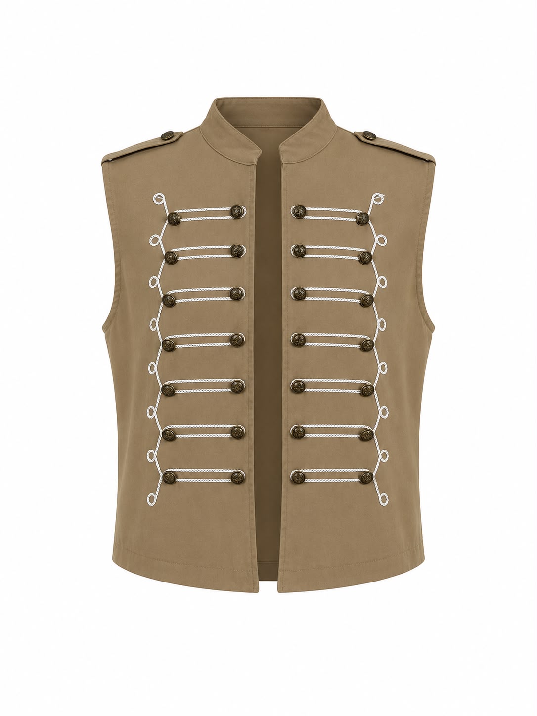 Gilet con bottoni - BEIGE