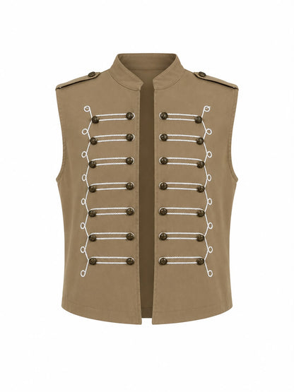 Gilet con bottoni - BEIGE