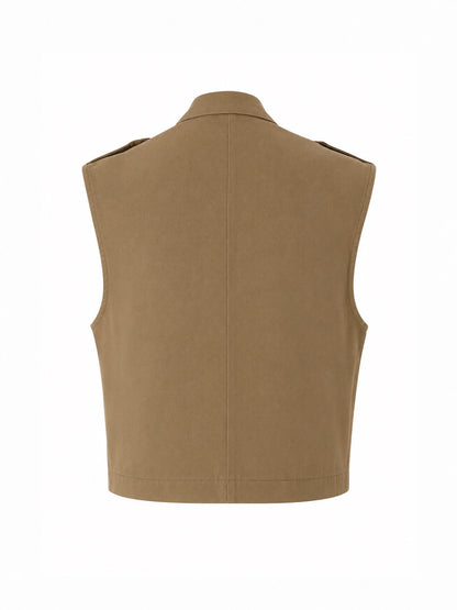 Gilet con bottoni - BEIGE