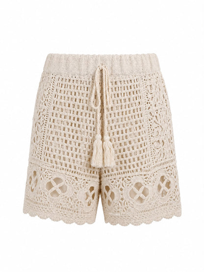 Pantaloncino uncinetto - PANNA